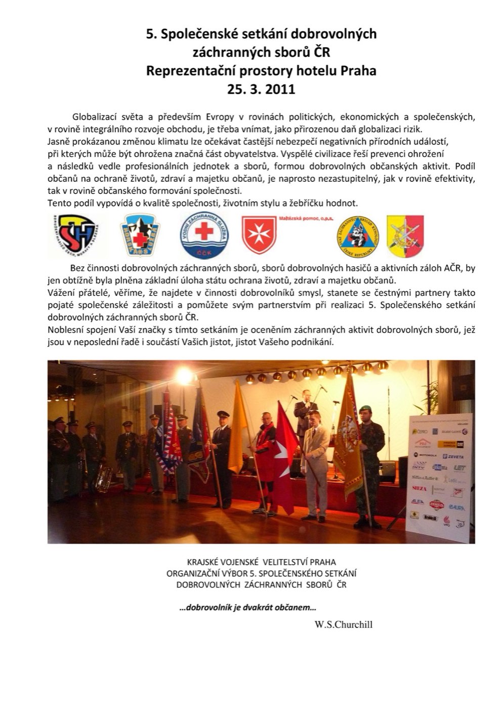 Připravujeme 5.Společenské setkání dobrovolných záchranných sborů ČR