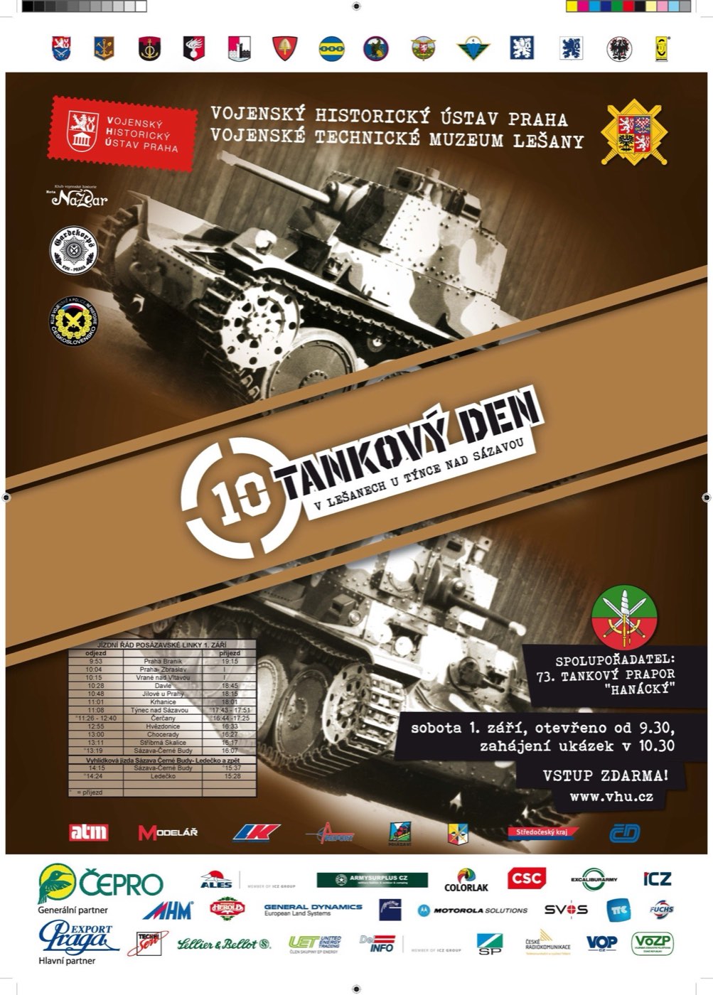 Jubilejní 10.Tankový den - 1.září Vojensko technické muzeum VHÚ Lešany u Týnce nad Sázavou